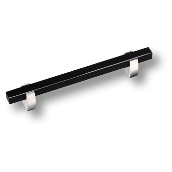BRASS Ручка-Скоба 765-128-Chrome-Black Гл.Хром С Чёрной Вставкой 128мм