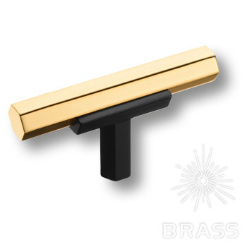 BRASS Ручка-Кнопка 74-Matt Black-Gold