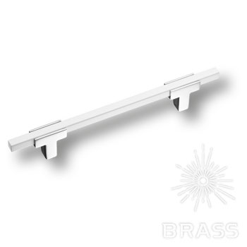 BRASS Ручка-Рейлинг 778-128-Chrome-White Хром 128мм