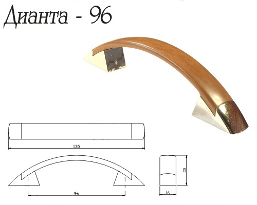 Ручка-Скоба Дианта Миланский Орех 96мм