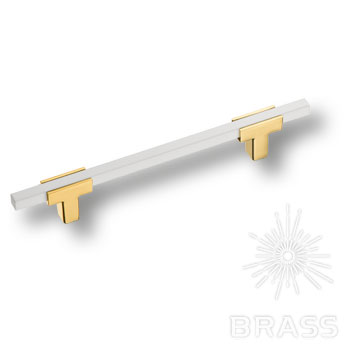 BRASS Ручка-Рейлинг 778-128-Gold-White Золото 128мм