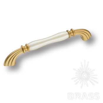 BRASS Ручка-Скоба 1905-61-160-L PEARL Перламутровый/Матовое Золото 160мм