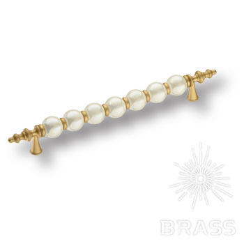 BRASS Ручка-Скоба 2095-61-160-PEARL Перламутровый/Матовое Золото 160мм