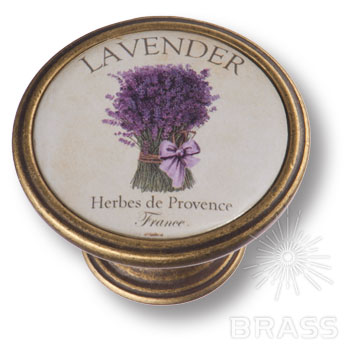 BRASS Ручка-Кнопка LAVENDER 550BR48 Лаванда Старая Бронза