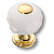 BRASS Ручка-Кнопка 0737-3019-mini-WHITE  Гл.Золото