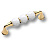 BRASS Ручка-Скоба 2537-030-96-WHITE Гл.Золото Белые Кристалы 96мм 